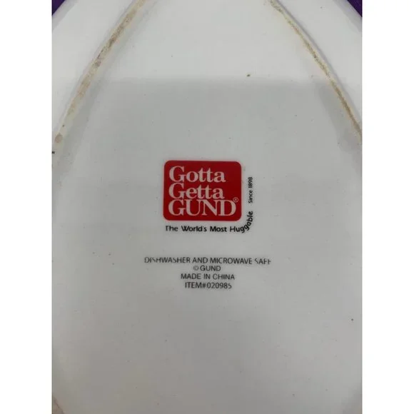 Gotta Get a Gund Happy Easter Egg Dinner Plate Decor Pink Bunny "Happy Easter" - Picture 4 of 6